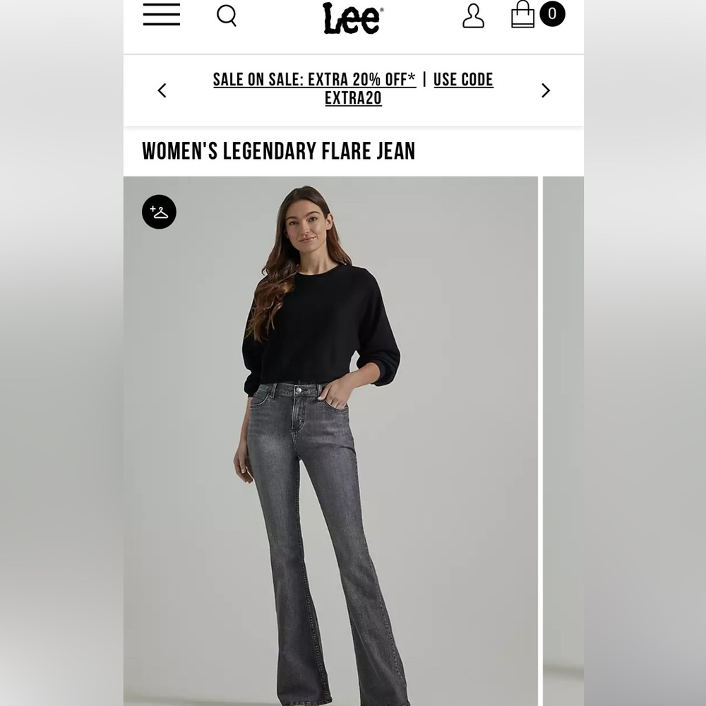 Lee Women’s Dark Gray flare jeans size 6